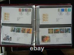 GT BRITAIN 1989-2000 FIRST DAY COVERS IN 3 x ROYAL MAIL ALBUMS 179 x DIFFERENT