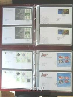 GT BRITAIN 2000-2005 COLLECTION OF 242 x FIRST DAY COVERS 5 x ROYAL MAIL ALBUMS