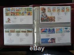 GT BRITAIN COLLECTION 400+ FIRST DAY COVERS IN 7 x ROYAL MAIL ALBUMS 1978-2004
