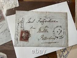Gb Post history Qv- we 1826 pre stamp, 1d red imperfect good mx 60 items l