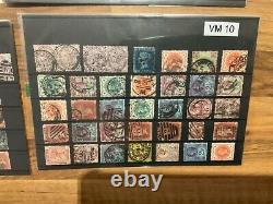 Gb Qv 1840 2d Blue 1d red many others 6 cards 200 stamps post marks pqv