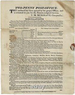 Great Britain 1827 London Twopenny Post printed wrapper, Returned Letter imprint