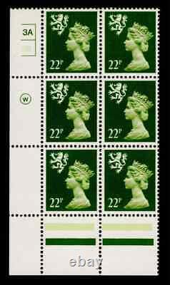 Great Britain 1984 Waddington 22p Yellow Green Perf 14 ACP Paper PVA GUM