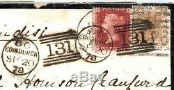 INDIA GB MAIL Cover 1878 MIXED FRANKING Forwarded EDINBURGH Scotland 1d Red 295d