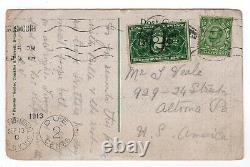 JQ2 Parcel Post Postage Due on Underpaid Incoming Great Britain 1913 Postcard
