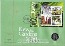KEW GARDENS 50 pence Royal Mail / Royal Mint Coin Cover. With UNC 50p Coin