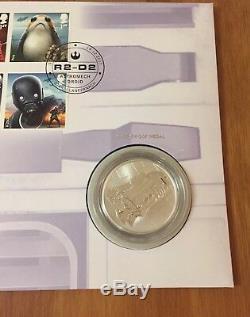 Limited Royal Mail Star Wars R2D2 Silver Proof Coin/Medal Cover Low COA 047/750