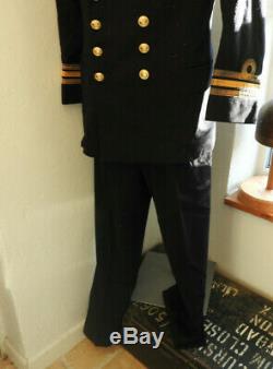 Military Post WW2 Royal Navy Tunic Uniform Naval Commander R. J. B. Sutton (5449)