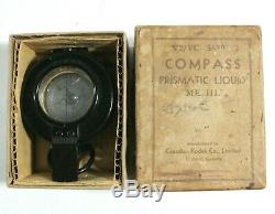 Military Prismatic Liquid Compass MK III Kodak CKC Boxed Vintage UK Fast Post