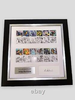 No. 35 Of 200 Royal Mail X-Men Stamps Framed & Signed. Limited To 200 Editions