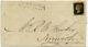 PENNY BLACK Plate 8 KJ + CLECKHEATON PENNY POST COVER LEEDS 1 JAN 1841 NORWICH