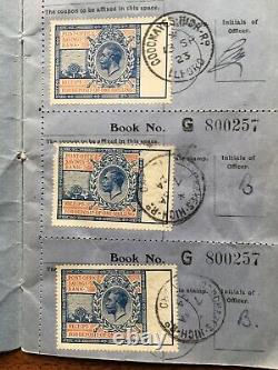 Post Office Savings Bank Book King George V including 5 1/- Stamps 1923/24
