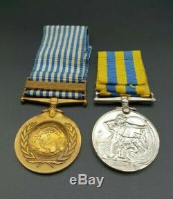 Post WW2 British Army Queens Korea & UN Medal Set Royal Signals W. R. Philpot