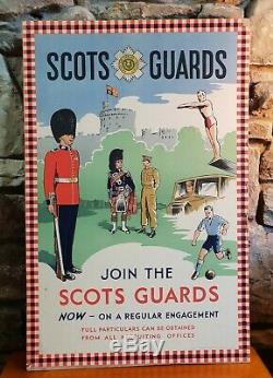 Post WW2 British Army Scots Guards Recruitment Poster c1950 Scottish Regiment