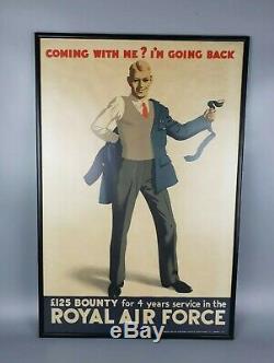 Post WW2 British RAF Royal Air Force Come With Me I'm Going Back Poster 1946