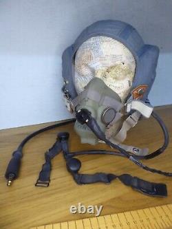 Post WW2 Fast Jet era RAF G Type Flying Helmet with throat mic. /oxygen mask etc