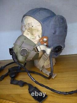 Post WW2 Fast Jet era RAF G Type Flying Helmet with throat mic. /oxygen mask etc