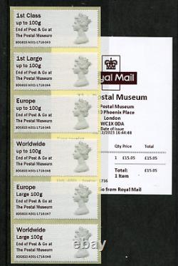 R20YAL MACHIN END OF LAST POST & GO Collectors strip Postal Museum before close