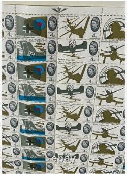 Rare 1965 GB Royal Mail 4d'Battle Of Britain 1940' Stamps Complete Sheet 61173