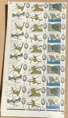 Rare 1965 GB Royal Mail 4d Battle Of Britain 1940 Stamps Complete Sheet 61173
