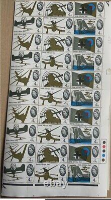 Rare 1965 GB Royal Mail 4d'Battle Of Britain 1940' Stamps Complete Sheet 61173
