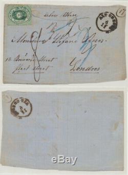 Romania 1866 Calafat DDSG Austria ship post cover to Great Britain via Hungary