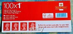 Royal Mail 1st Class Self Adhesive Stamp Sheet Pack of 100 Red Stamps New