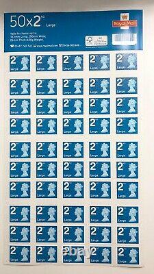 Royal Mail 2nd Class Large Letter Postage Stamps 4 50 Sheet