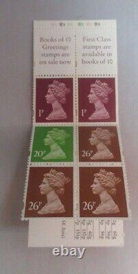 Royal Mail Stamp Booklets 1976 Present in Mint Condition Some With Cylinders