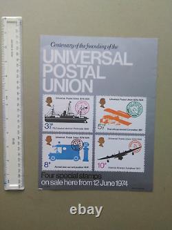 Royal Mail poster 1974 UPU PL(P) 2364 some colours printed on the reverse