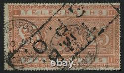 SGL237 £5 Orange Post Office Telegraph DI, F/U Liverpol cds 1878