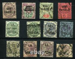 Set (28 stamps) of official mail. U. K. Army Official, Govt Parcels, I. R. Specimen