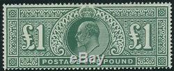 Sg 320 £1 Deep Green. A superb Post Office fresh unmounted mint example