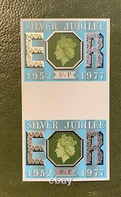Silver Jubilee 1977 8 1/2p ERROR IMPERFORATE Gutter pair