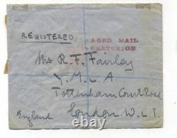 Singapore WRECK CRASH MAIL SALVAGED FROM CENTURION TO Great Britain COVER 1939