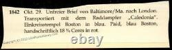 USA 1842 Boston Caledonia London Great Britain Transatlantic Mail Stamples 77656