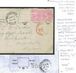 USA Cover TRANSATLANTIC SHIPWRECK MAIL 1897 Recovered ex STEAMER SSSt. Paul 55a