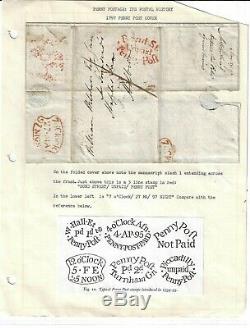 Uk GB 1797 Penny Post Cover Handstamp In Red Bond Street Unpaid Penny Poft On