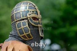 Viking Nasal Helmet Medieval 16 Gage Steel Chain Mail Helmet halloween Gift Item