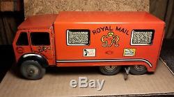 Vintage Mettoy Tin Windup 10 Van Royal Mail Great Britain Very good
