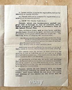 Ww1 Great Britain Royal Flying Corps Post Office Instructions Pamphlet 1915