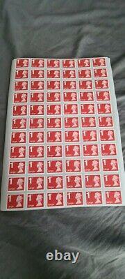 X500 Royal Mail 1st First Class Large Letter security Unfranked STAMPS on Sheet